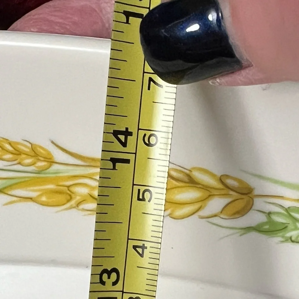 Vintage Brookpark Green and Gold Wheat Platter